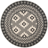 Safavieh Veranda 5'-3" x 5'-3" Rug in Ivory / Charcoal