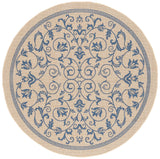 Safavieh Courtyard 5'-3" x 5'-3" Rug in Natural / Blue