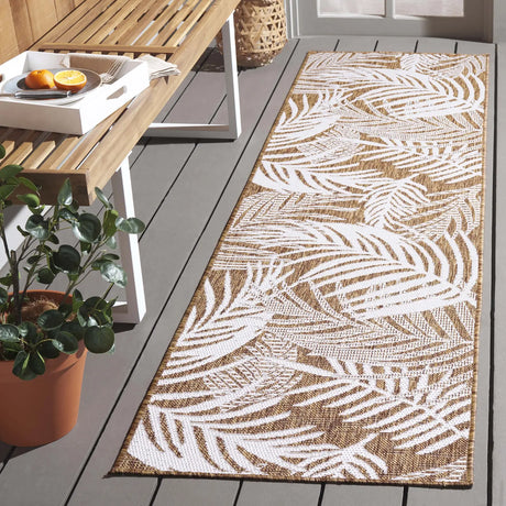 Safavieh Beach House 2'-2" x 10'-0" Rug in Brown / Ivory