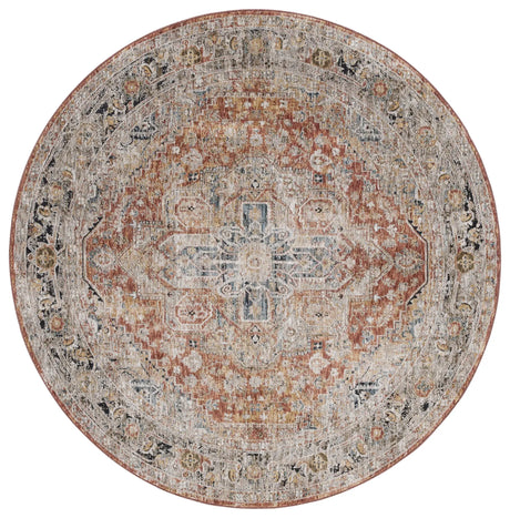 Safavieh Silverado 6'-4" x 6'-4" Rug in Rust / Blue