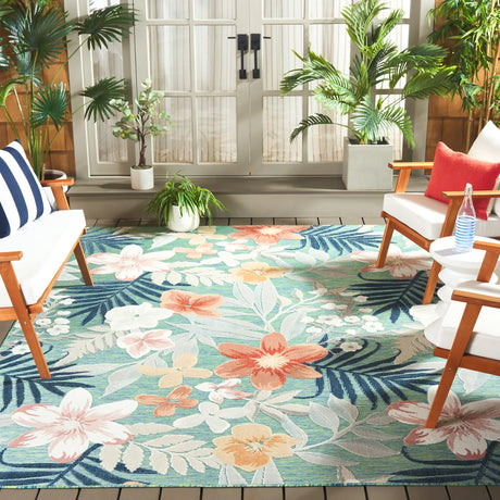 Safavieh Cabana 10'-0" x 14'-0" Rug in Green / Rust