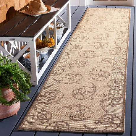 Safavieh Courtyard 2'-3" x 10'-0" Rug in Natural / Brown