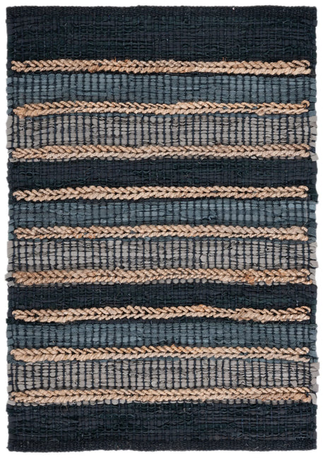 Safavieh Vintage Leather 2'-0" x 3'-0" Rug in Black / Natural