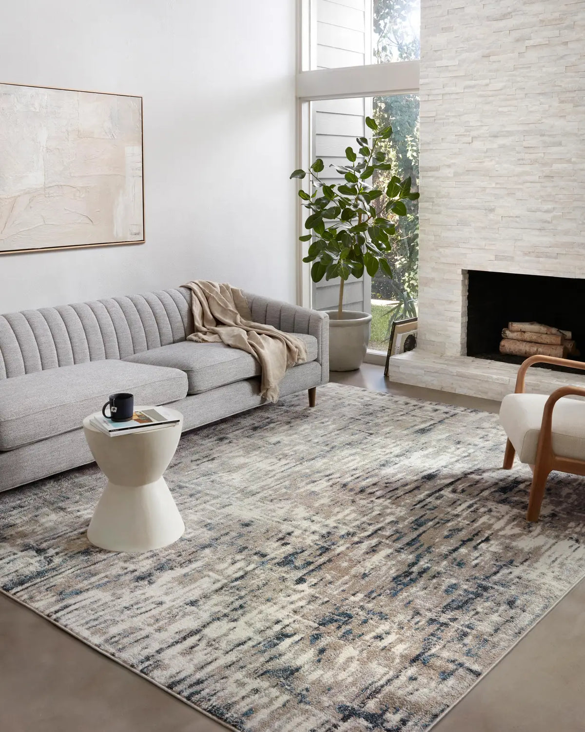 Loloi Spirit Spi-02 Stone/Blue Rugs - room scene 1
