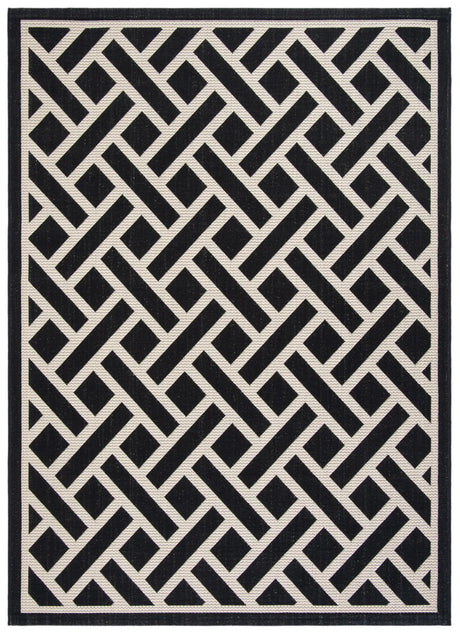 Safavieh Courtyard 5'-3" x 7'-7" Rug in Black / Light Beige