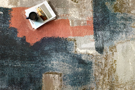 Loloi Spirit Spi-05 Stone/Multi Rugs - styled aerial 1