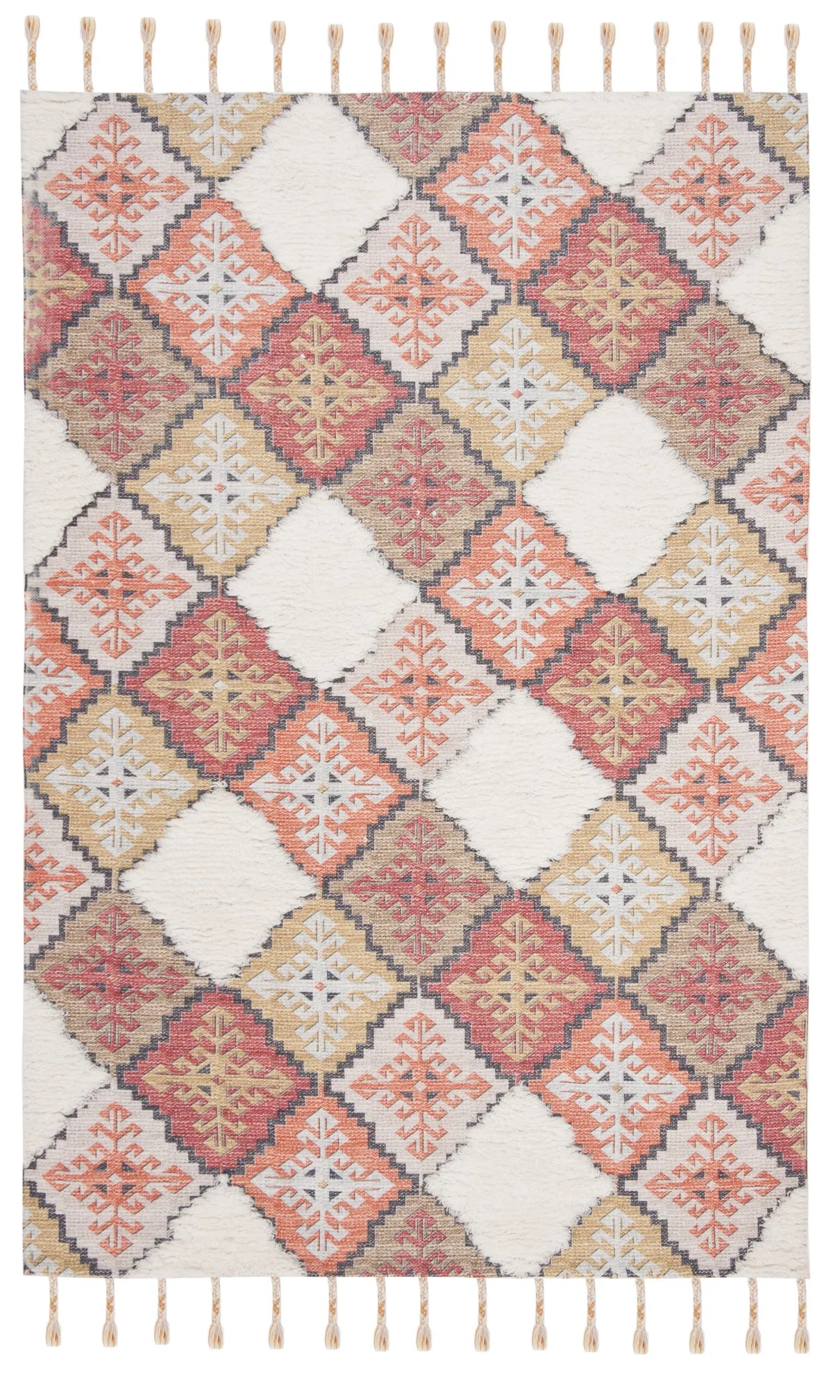 Safavieh Saffron 4'-0" x 6'-0" Rug in Rust / Ivory
