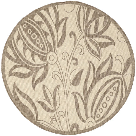 Safavieh Courtyard 5'-3" x 5'-3" Rug in Natural / Brown