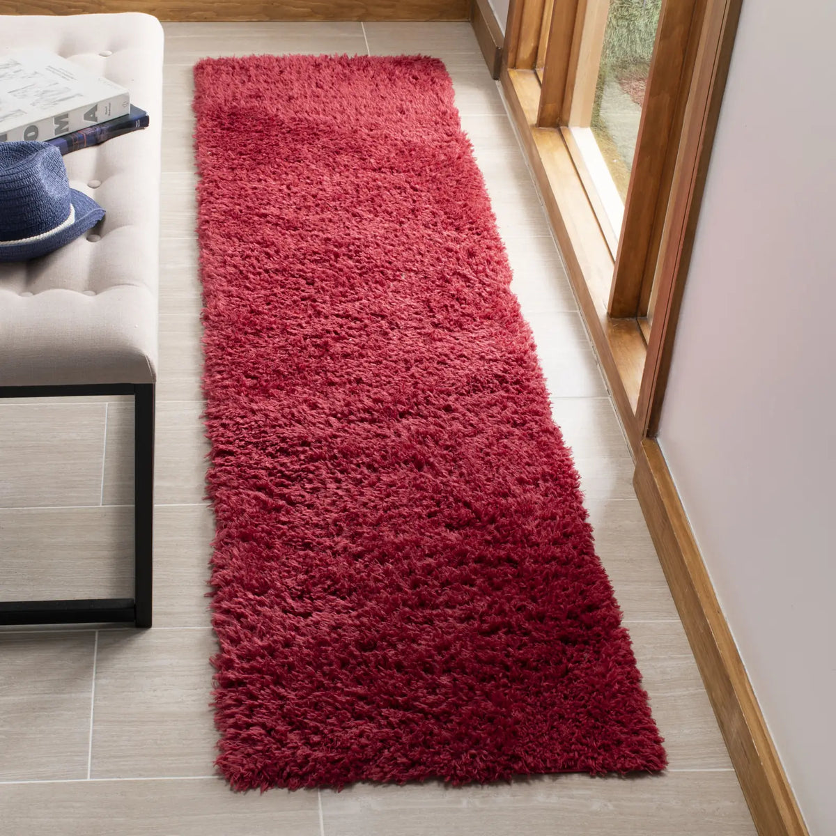Safavieh Madrid Shag 200 2'-0" x 12'-0" Rug in Red