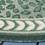 Safavieh Courtyard 6'-7" x 6'-7" Rug in Dark Green / Ivory