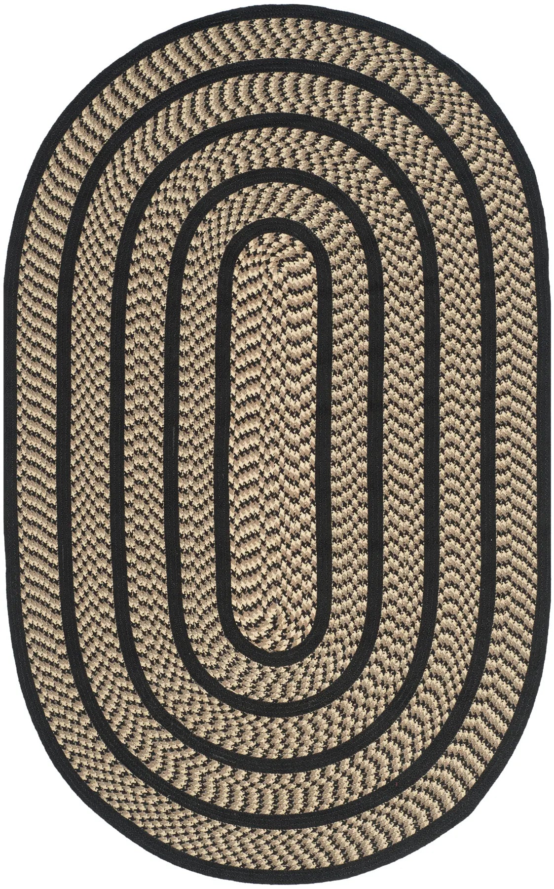 Safavieh Braided 5'-0" x 8'-0" Rug in Beige / Black