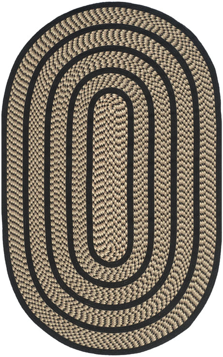 Safavieh Braided 5'-0" x 8'-0" Rug in Beige / Black