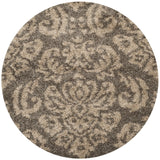 Safavieh Florida Shag 4'-0" x 4'-0" Rug in Smoke / Beige