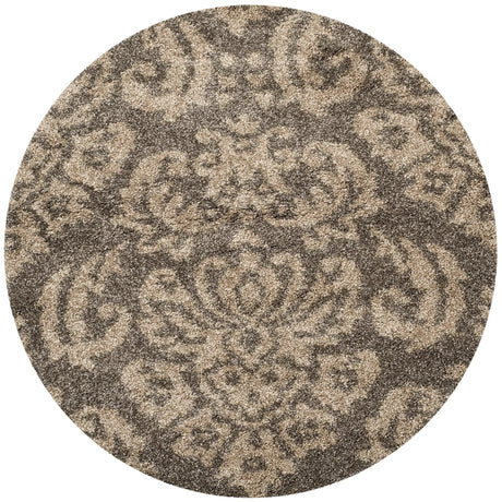 Safavieh Florida Shag 4'-0" x 4'-0" Rug in Smoke / Beige