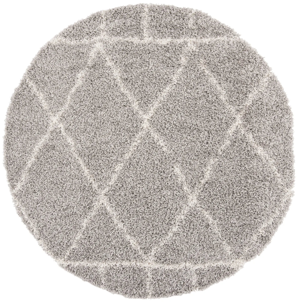 Safavieh Pro Lux Shag 400 6'-7" x 6'-7" Rug in Grey / Cream