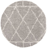 Safavieh Pro Lux Shag 400 6'-7" x 6'-7" Rug in Grey / Cream