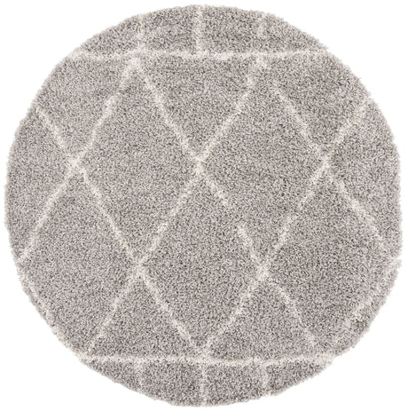 Safavieh Pro Lux Shag 400 6'-7" x 6'-7" Rug in Grey / Cream
