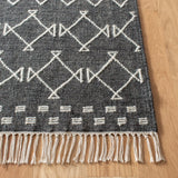 Safavieh Kilim 4'-0" x 6'-0" Rug in Charcoal / Ivory