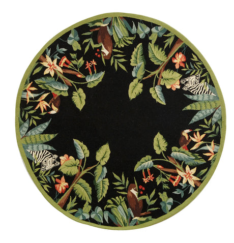 Safavieh Chelsea 5'-6" x 5'-6" Rug in Black / Green