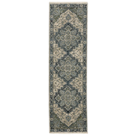 Oriental Weavers Sphinx Aberdeen 051G1 Blue/Beige Rugs - runner