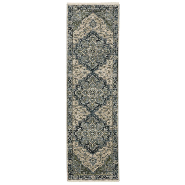 Oriental Weavers Sphinx Aberdeen 051G1 Blue/Beige Rugs - runner
