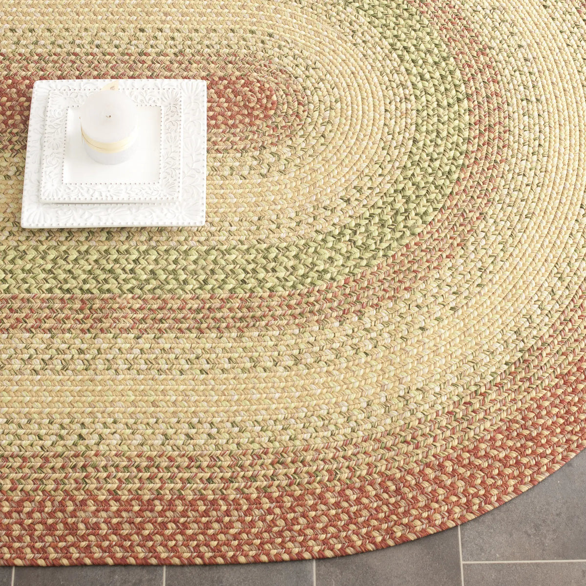 Safavieh Braided 3'-0" x 5'-0" Rug in Rust / Multi