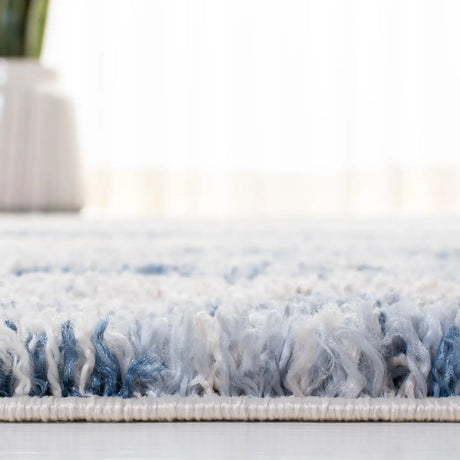 Safavieh Berber Shag 200 4'-0" x 6'-0" Rug in Beige / Blue