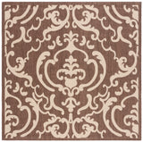 Safavieh Courtyard 6'-7" x 6'-7" Rug in Chocolate / Natural
