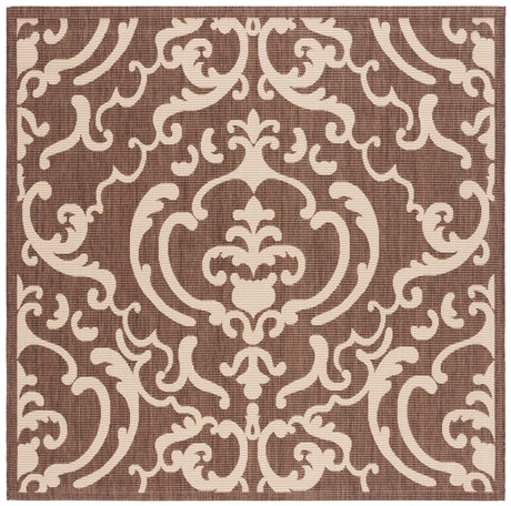 Safavieh Courtyard 6'-7" x 6'-7" Rug in Chocolate / Natural