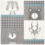 Safavieh Carousel Kids 100 5'-3" x 5'-3" Rug in Grey / Ivory