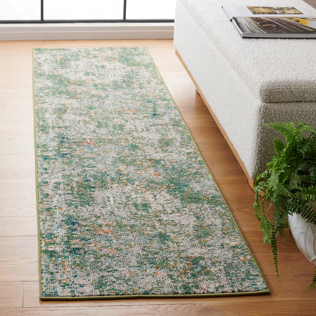 Safavieh Madison 2'-2" x 8'-0" Rug in Green / Blue