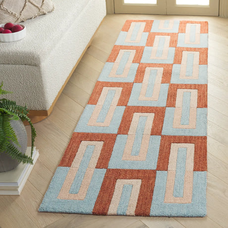 Safavieh Genre 2'-3" x 8'-0" Rug in Light Blue / Rust