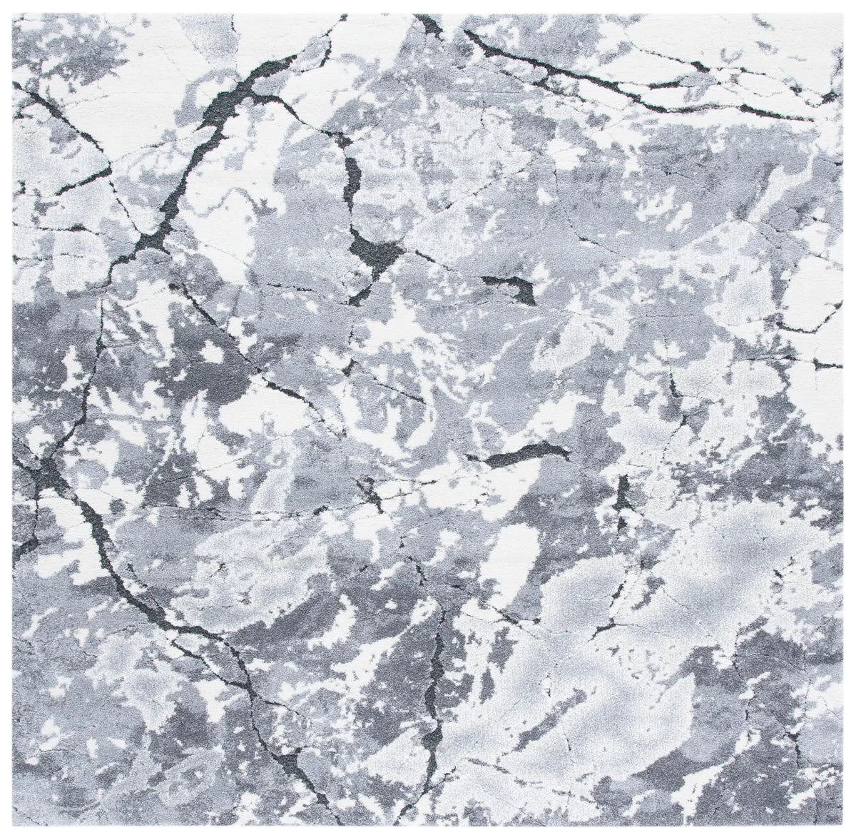 Safavieh Cyrus Shag 6'-7" x 6'-7" Rug in Grey / Ivory