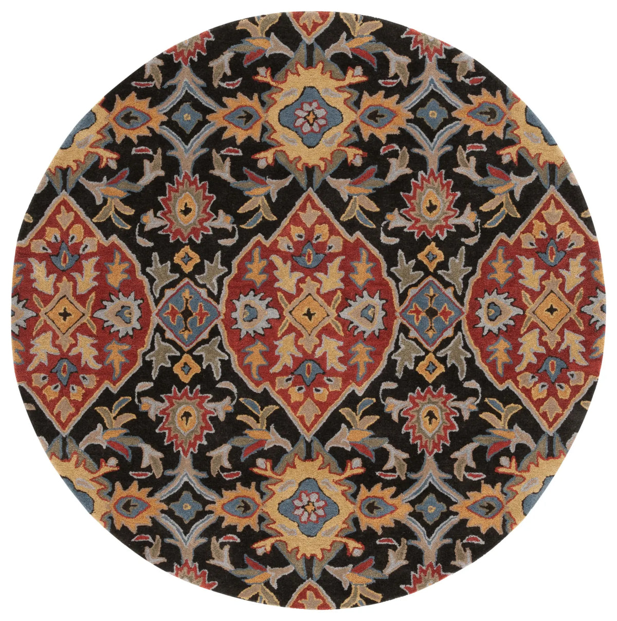 Safavieh Heritage 6'-0" x 6'-0" Rug in Charcoal / Red