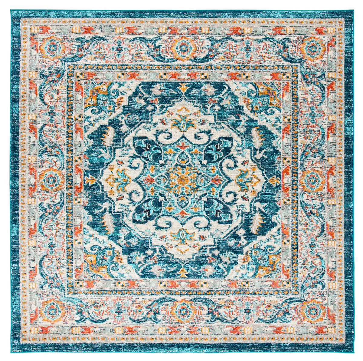 Safavieh Phoenix 100 6'-7" x 6'-7" Rug in Ivory / Blue