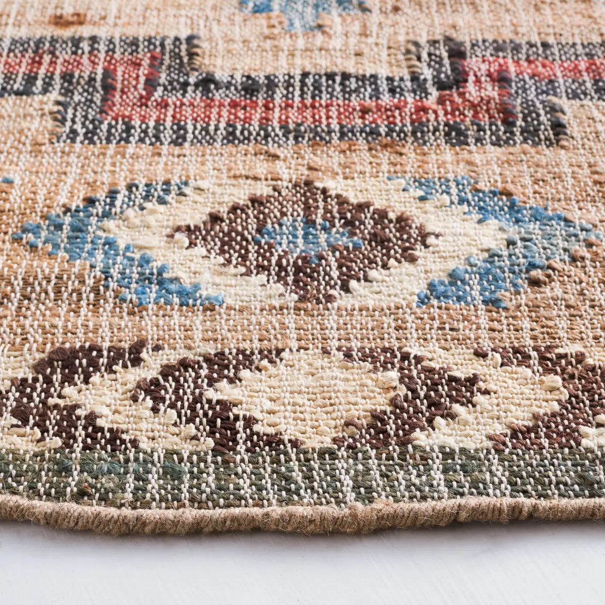 Safavieh Kilim 5'-0" x 5'-0" Rug in Natural / Blue