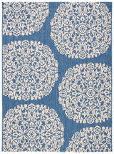 Safavieh Courtyard 4'-5" x 6'-5" Rug in Blue / Ivory