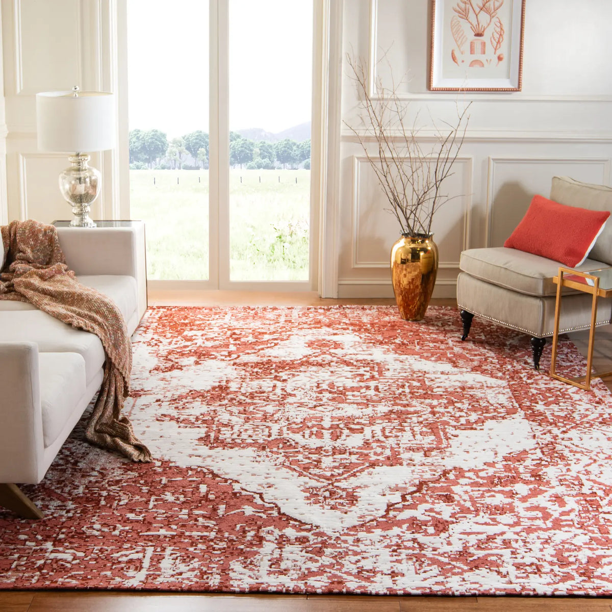 Safavieh Classic Vintage 6'-0" x 9'-0" Rug in Rust / Ivory