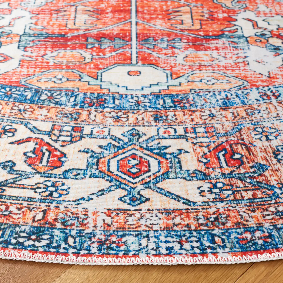 Safavieh Arizona 6'-0" x 6'-0" Rug in Rust / Aqua