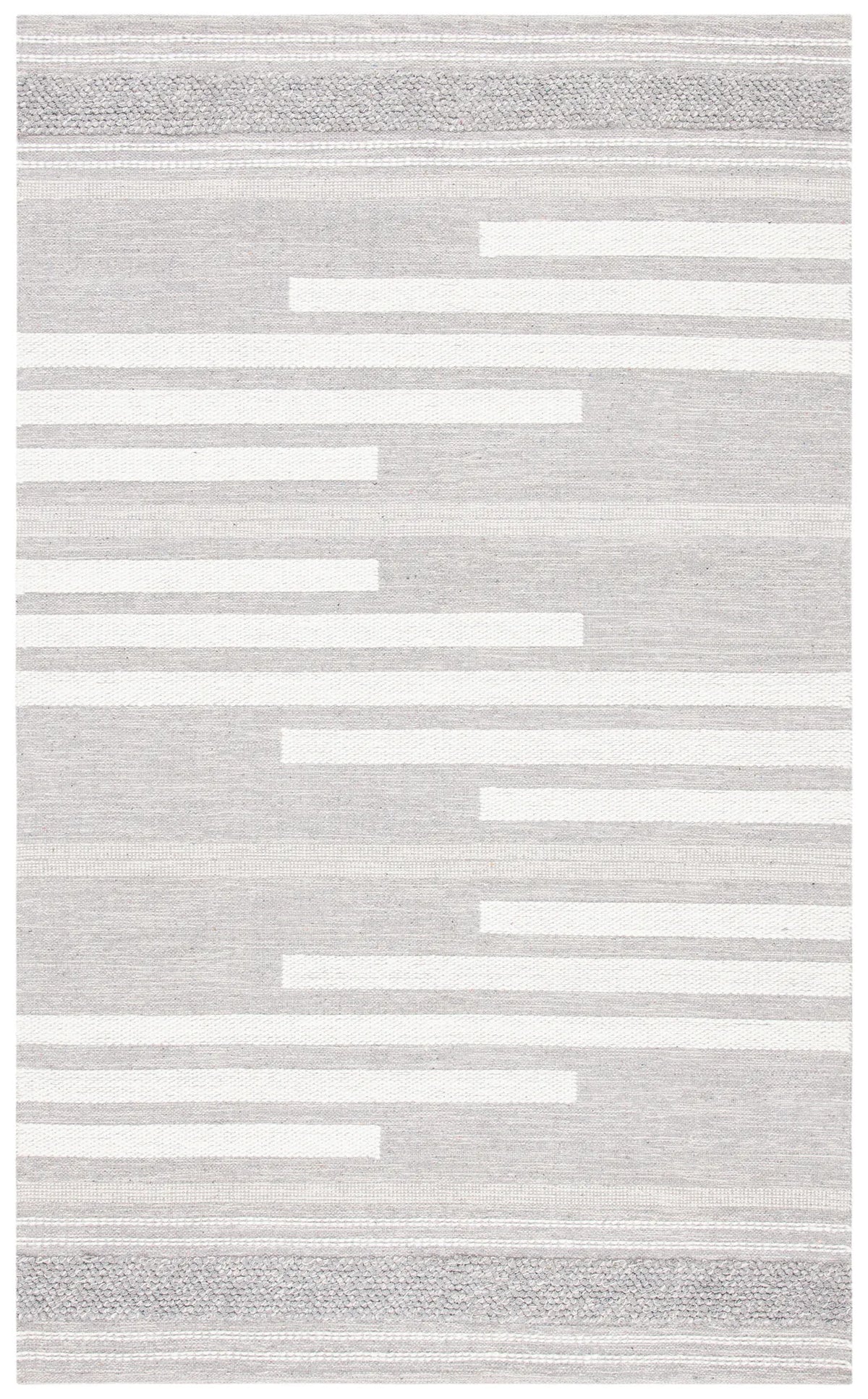 Safavieh Striped Kilim 4'-0" x 6'-0" Rug in Silver / Grey