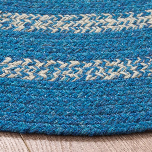 Safavieh Braided 5'-0" x 5'-0" Rug in Blue / Ivory
