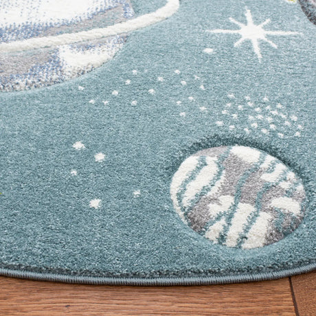 Safavieh Carousel Kids 100 5'-3" x 5'-3" Rug in Teal / Ivory