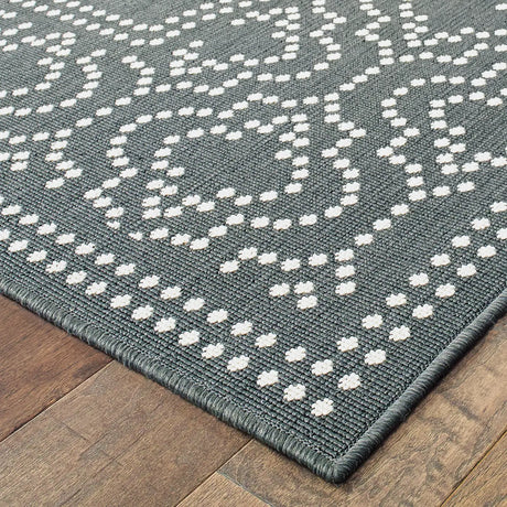 Oriental Weavers Sphinx Marina 1247X Grey / Ivory Rugs - corner detail