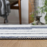 Safavieh Striped Kilim 4'-0" x 6'-0" Rug in Navy / Ivory