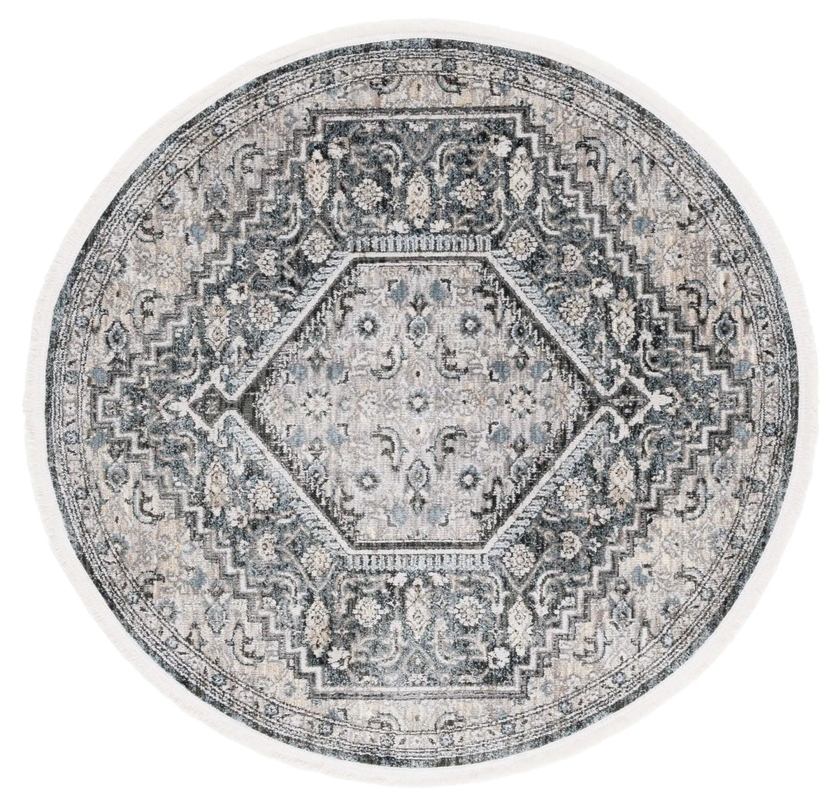 Safavieh Artifact 4'-0" x 4'-0" Rug in Grey / Black