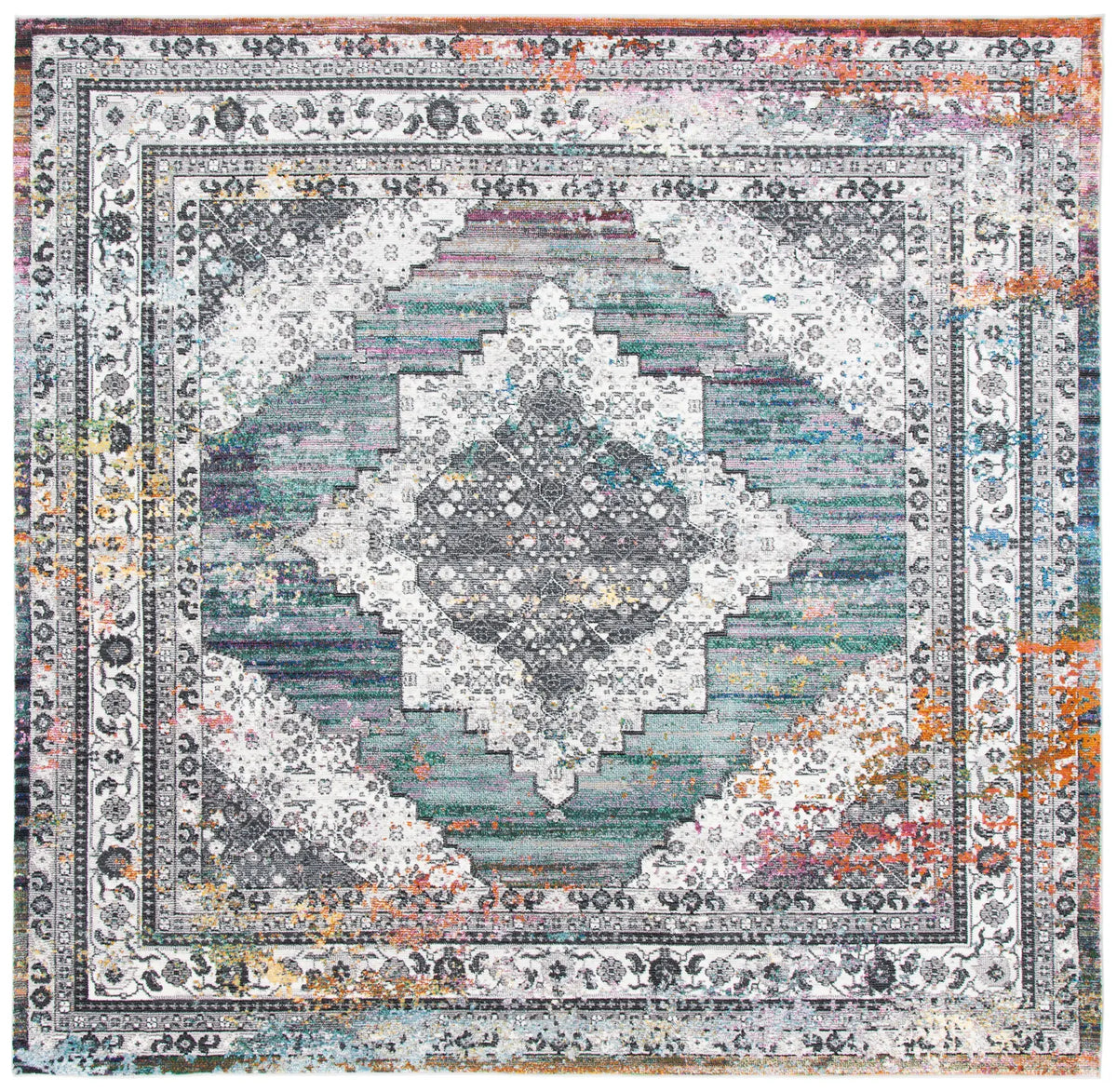 Safavieh Aria 6'-5" x 6'-5" Rug in Ivory / Blue