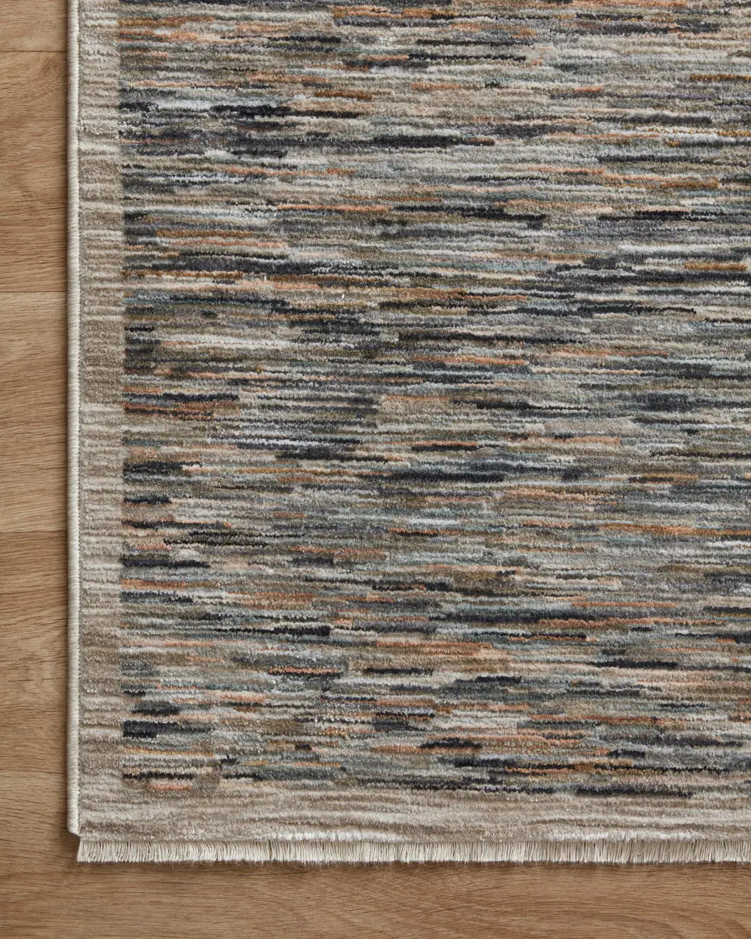 Loloi Soho Soh-03 Multi/Sand Rug - corner on wood