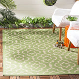 Safavieh Courtyard 4'-0" x 5'-7" Rug in Green / Beige