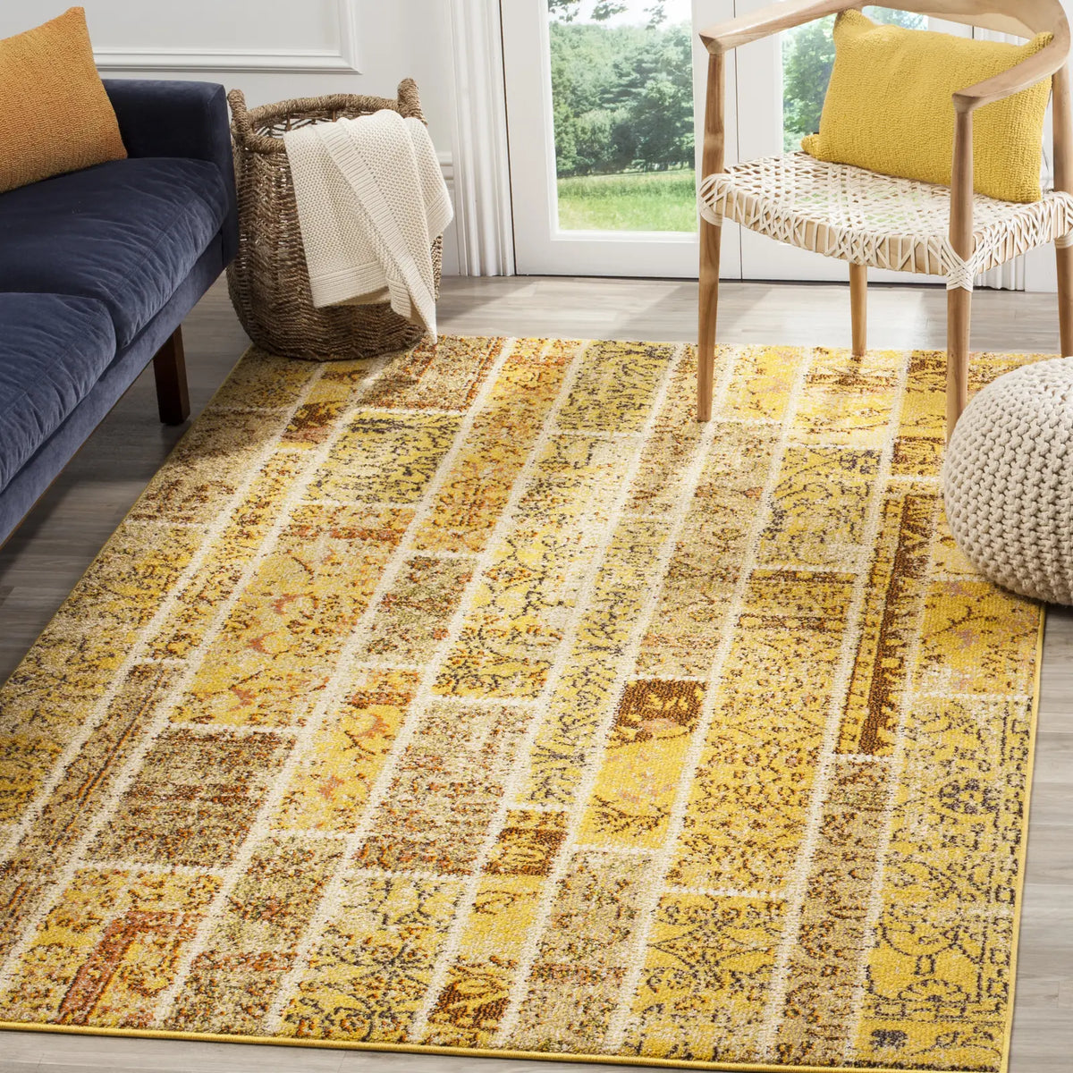 Safavieh Monaco 4'-0" x 5'-7" Rug in Yellow / Multi