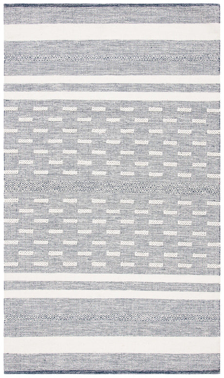 Safavieh Striped Kilim 4'-0" x 6'-0" Rug in Navy / Ivory